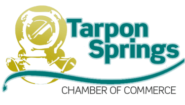 Tarpon springs chamber of commerce logo.