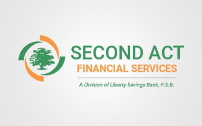 Second act financial services logo designed for senior living care.