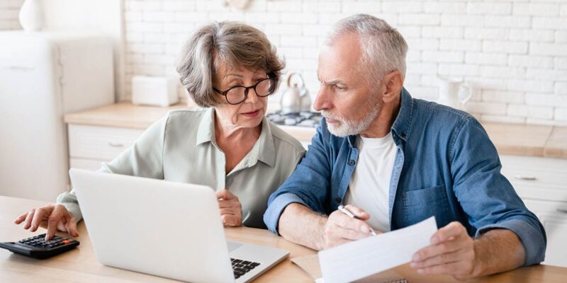 Seniors looking at the computer
