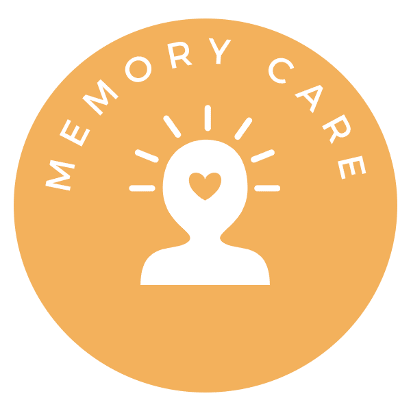 St Mark Village memory care logo on an orange background.