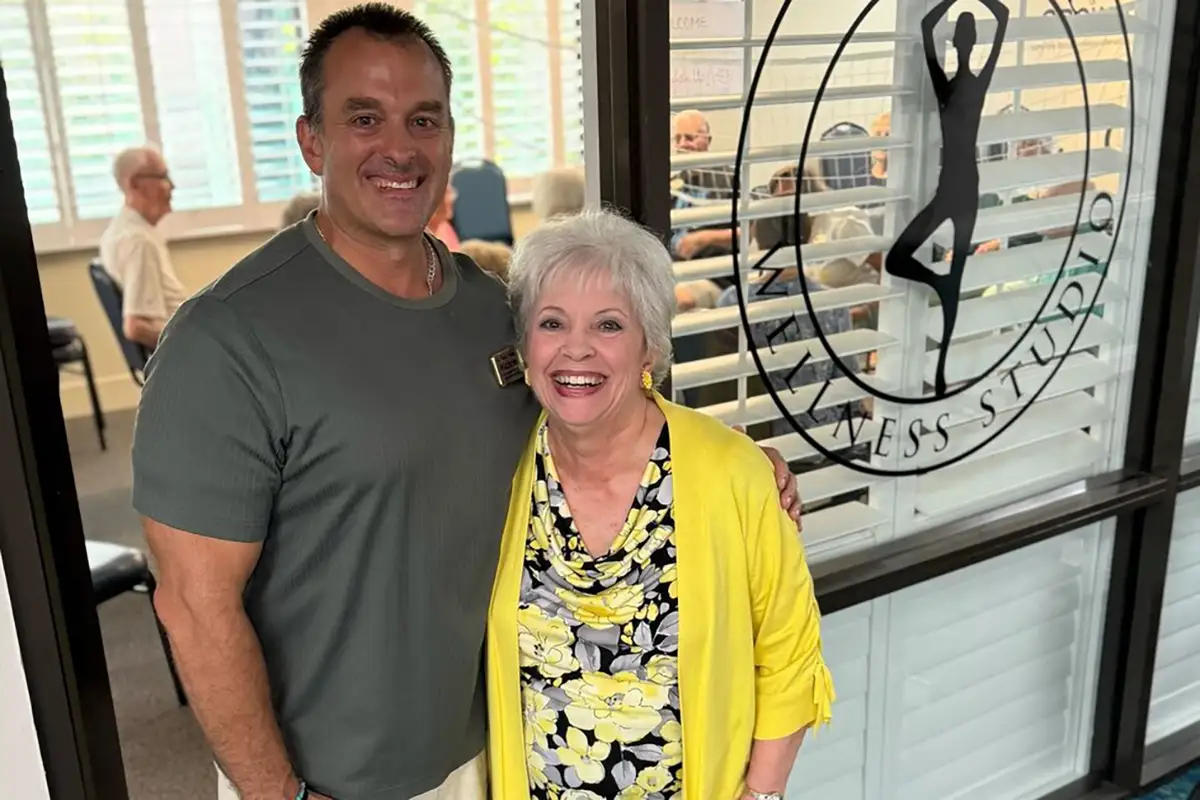 Photo of a senior resident Kathy Younker and Michael Gaugler